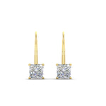 Load image into Gallery viewer, 2-carat-lever-back-stud-square-diamond-earrings-in-yellow-gold-FDEAR9225PR-2.00CT-NL-YG
