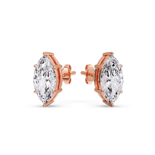 Marquise Diamond 6 Prong Stud Earrings Half Carat