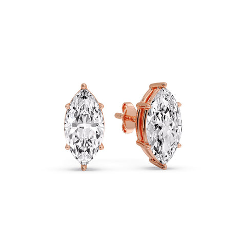 Marquise Diamond 6 Prong Stud Earrings Half Carat