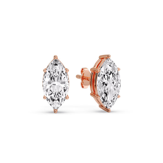 Marquise Diamond 6 Prong Stud Earrings Half Carat