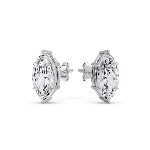 Marquise Diamond 6 Prong Stud Earrings Half Carat