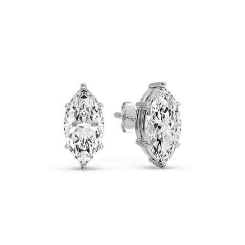 Marquise Diamond 6 Prong Stud Earrings Half Carat