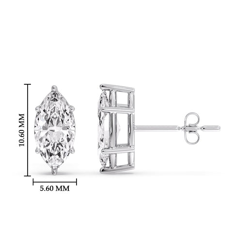 Marquise Diamond 6 Prong Stud Earrings Half Carat