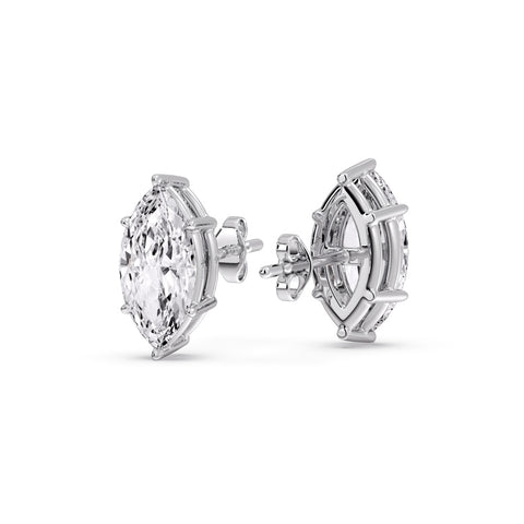 Marquise Diamond 6 Prong Stud Earrings Half Carat