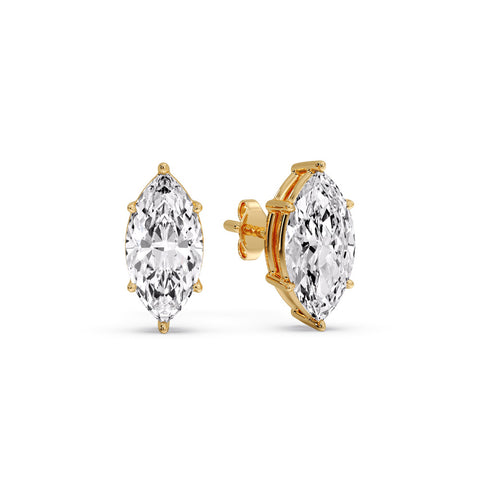 Marquise Diamond 6 Prong Stud Earrings Half Carat