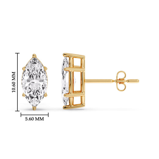 Marquise Diamond 6 Prong Stud Earrings Half Carat