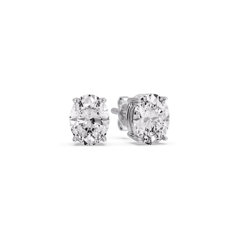 Stud Mens Earring Basket Oval Shaped