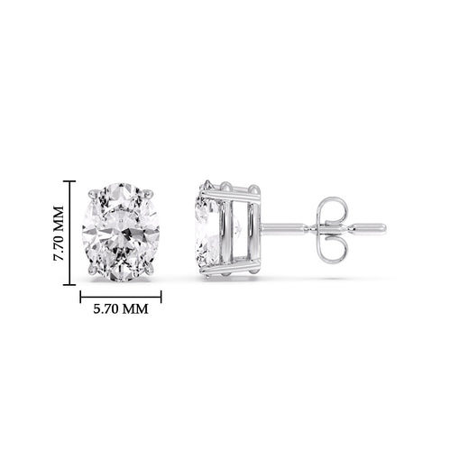 Stud Mens Earring Basket Oval Shaped