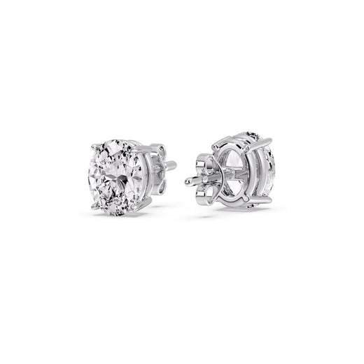 Stud Mens Earring Basket Oval Shaped