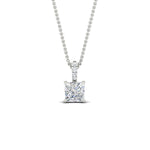 Load image into Gallery viewer, Pavé Bail Princess Cut Diamond Pendant