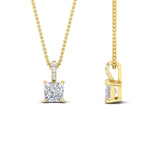 Load image into Gallery viewer, Pavé Bail Princess Cut Diamond Pendant