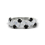 Load image into Gallery viewer, 2-carat-pear-and-round-black-diamond-ring-wedding-band-in-white-gold-FD9174BGBLACK-2.00CT-NL-WG
