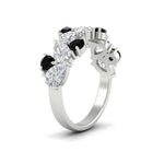 Load image into Gallery viewer, 2-carat-pear-and-round-black-diamond-ring-wedding-band-in-white-gold-FD9174BGBLACKANGLE2-2.00CT-NL-WG
