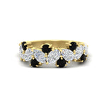 Load image into Gallery viewer, 2-carat-pear-and-round-black-diamond-ring-wedding-band-in-yellow-gold-FD9174BGBLACK-2.00CT-NL-YGe
