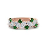 Load image into Gallery viewer, 2-carat-pear-and-round-emerald-ring-wedding-band-in-rose-gold-FD9174BGEMGR-2.00CT-NL-RG
