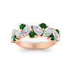 Load image into Gallery viewer, 2-carat-pear-and-round-emerald-ring-wedding-band-in-rose-gold-FD9174BGEMGRANGLE5-2.00CT-NL-RG