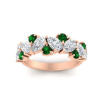 Load image into Gallery viewer, 2-carat-pear-and-round-emerald-ring-wedding-band-in-rose-gold-FD9174BGEMGRANGLE5-2.00CT-NL-RG

