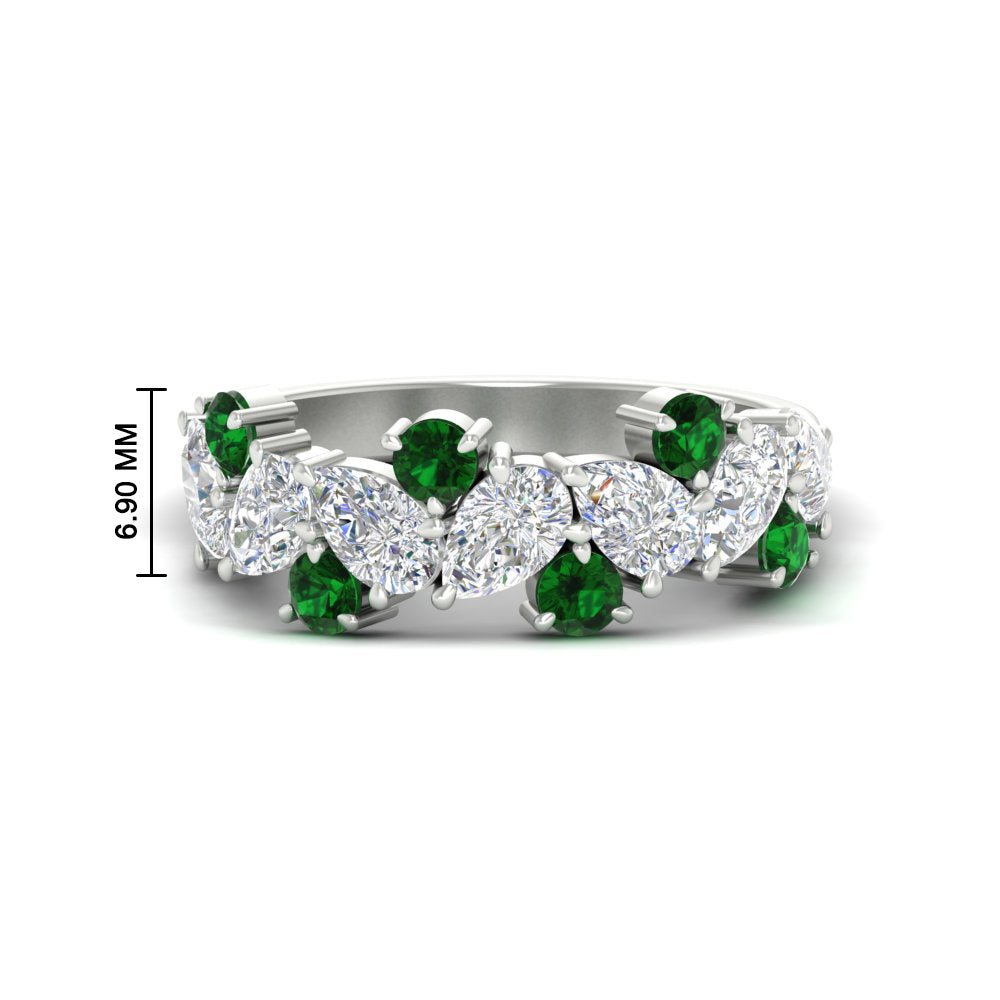 2-carat-pear-and-round-emerald-ring-wedding-band-in-white-gold-FD9174BGEMGR-2.00CT-NL-WG-HW