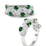 Load image into Gallery viewer, 2-carat-pear-and-round-emerald-ring-wedding-band-in-white-gold-FD9174BGEMGRANGLE3-2.00CT-NL-WG
