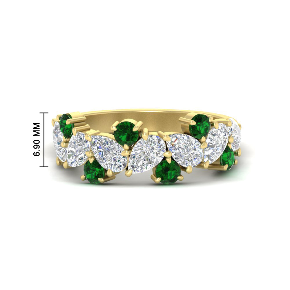 2-carat-pear-and-round-emerald-ring-wedding-band-in-yellow-gold-FD9174BGEMGR-2.00CT-NL-YG-HW