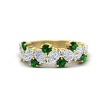 Load image into Gallery viewer, 2-carat-pear-and-round-emerald-ring-wedding-band-in-yellow-gold-FD9174BGEMGR-2.00CT-NL-YG
