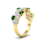 Load image into Gallery viewer, 2-carat-pear-and-round-emerald-ring-wedding-band-in-yellow-gold-FD9174BGEMGRANGLE2-2.00CT-NL-YG
