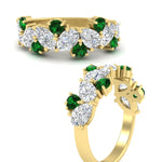 Load image into Gallery viewer, 2-carat-pear-and-round-emerald-ring-wedding-band-in-yellow-gold-FD9174BGEMGRANGLE3-2.00CT-NL-YG
