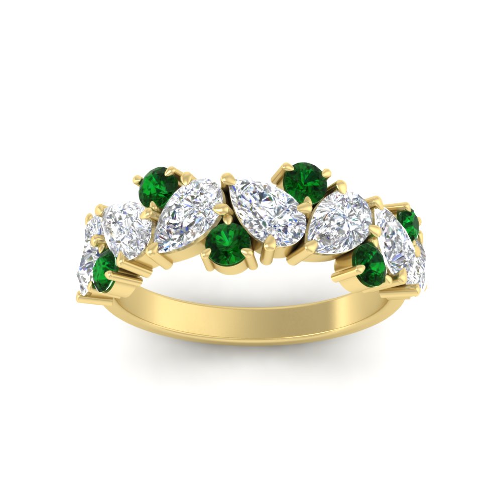2-carat-pear-and-round-emerald-ring-wedding-band-in-yellow-gold-FD9174BGEMGRANGLE5-2.00CT-NL-YG