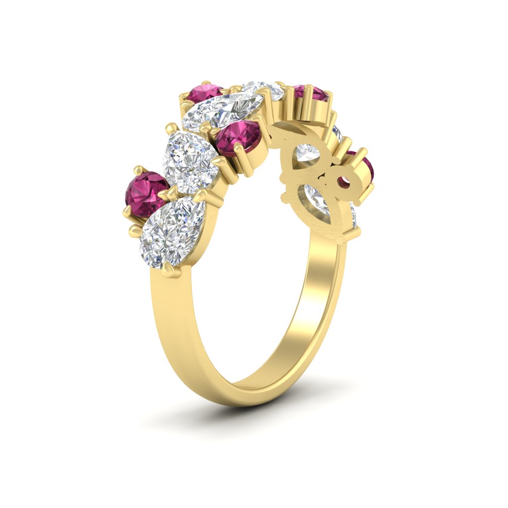 2-carat-pear-and-round-pink-sapphire-ring-wedding-band-in-yellow-gold-FD9174BGSADRPIANGLE2-2.00CT-NL-YG