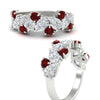 Load image into Gallery viewer, 2-carat-pear-and-round-ruby-ring-wedding-band-in-white-gold-FD9174BGRUDRANGLE3-2.00CT-NL-WG