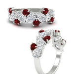 Load image into Gallery viewer, 2-carat-pear-and-round-ruby-ring-wedding-band-in-white-gold-FD9174BGRUDRANGLE3-2.00CT-NL-WG
