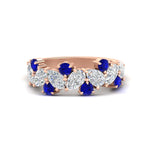 Load image into Gallery viewer, 2-carat-pear-and-round-sapphire-ring-wedding-band-in-rose-gold-FD9174BGSABL-2.00CT-NL-RG
