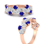 Load image into Gallery viewer, 2-carat-pear-and-round-sapphire-ring-wedding-band-in-rose-gold-FD9174BGSABLANGLE3-2.00CT-NL-RG
