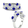 Load image into Gallery viewer, 2-carat-pear-and-round-sapphire-ring-wedding-band-in-white-gold-FD9174BGSABLANGLE3-2.00CT-NL-WG