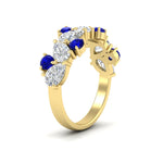 Load image into Gallery viewer, 2-carat-pear-and-round-sapphire-ring-wedding-band-in-yellow-gold-FD9174BGSABLANGLE2-2.00CT-NL-YG
