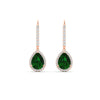 Load image into Gallery viewer, 2-carat-pear-shape-emerald-with-halo-diamond-lever-back-earrings-in-rose-gold-fdear11235peangle1-2-00-ct-rg.jpg