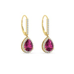 Load image into Gallery viewer, 2-carat-pear-shape-pink-sapphire-with-halo-diamond-lever-back-earrings-in-yellow-gold-FDEAR-11235PEGSADRPIANGLE1-2.00CT-NL-YG.jpg
