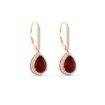 Load image into Gallery viewer, 2-carat-pear-shape-ruby-with-halo-diamond-lever-back-earrings-in-rose-gold-FDEAR-11235PEGRUDRANGLE1-2.00CT-NL-RG.jpg
