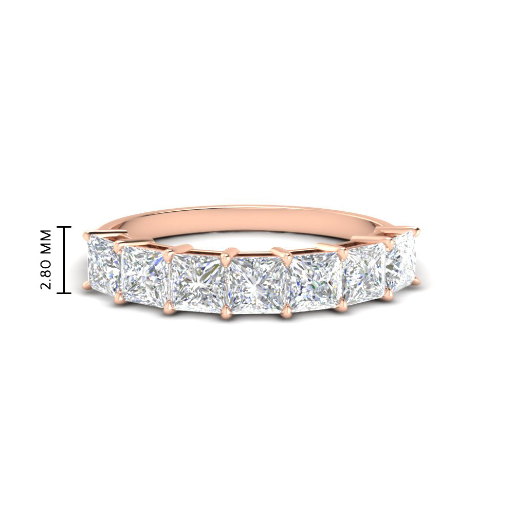 2 Carat Princess Cut 7 Diamond Wedding Band