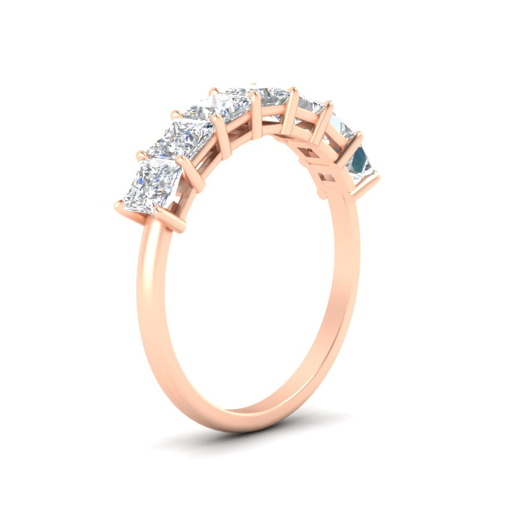 2 Carat Princess Cut 7 Diamond Wedding Band