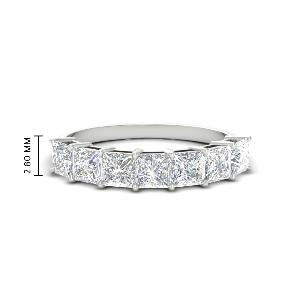 2 Carat Princess Cut 7 Diamond Wedding Band