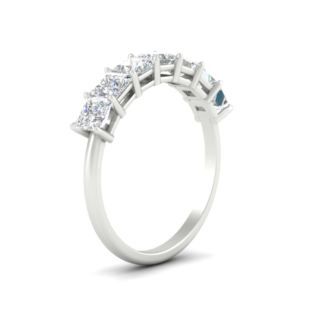 2 Carat Princess Cut 7 Diamond Wedding Band