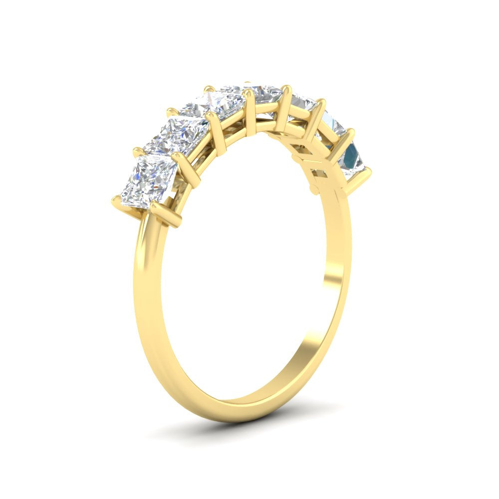 2 Carat Princess Cut 7 Diamond Wedding Band