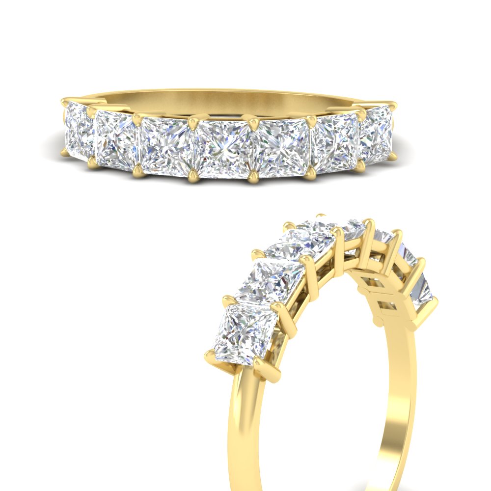 2 Carat Princess Cut 7 Diamond Wedding Band