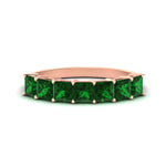 Load image into Gallery viewer, 2-carat-princess-cut-7-emerald-anniversary-band-in-rose-gold-fdwb179prgemgrsleep-2.00ct-nl-rg.jpg