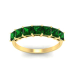 Load image into Gallery viewer, 2-carat-princess-cut-7-emerald-anniversary-band-in-yellow-gold-fdwb179prgemgrangle5-2.00ct-nl-yg.jpg