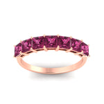 Load image into Gallery viewer, 2-carat-princess-cut-7-pink-sapphire-anniversary-band-in-rose-gold-fdwb179prgsadrpiangle5-2.00ct-nl-rg.jpg