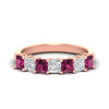 Load image into Gallery viewer, 2-carat-princess-cut-7-pink-sapphire-anniversary-band-in-rose-gold-fdwb8008prgsadrpisleep-2.00ct-nl-rg.jpg