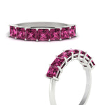 Load image into Gallery viewer, 2-carat-princess-cut-7-pink-sapphire-anniversary-band-in-white-gold-fdwb179prgsadrpiangle3-2.00ct-nl-wg.jpg