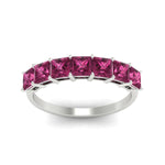 Load image into Gallery viewer, 2-carat-princess-cut-7-pink-sapphire-anniversary-band-in-white-gold-fdwb179prgsadrpiangle5-2.00ct-nl-wg.jpg